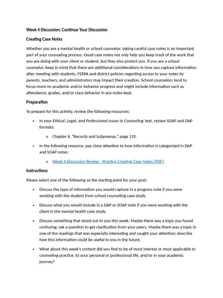 Effective Case Notes in Counseling | PDF