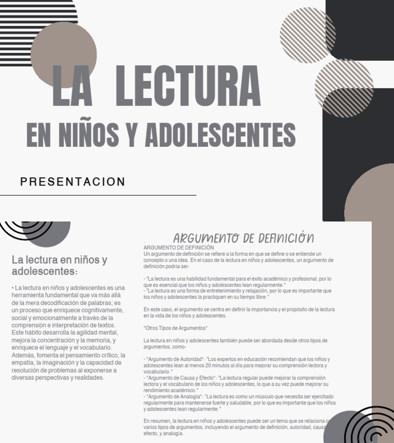 Argumento - La Lectura en Niños y Adolescentes | PDF | Adolescencia ...