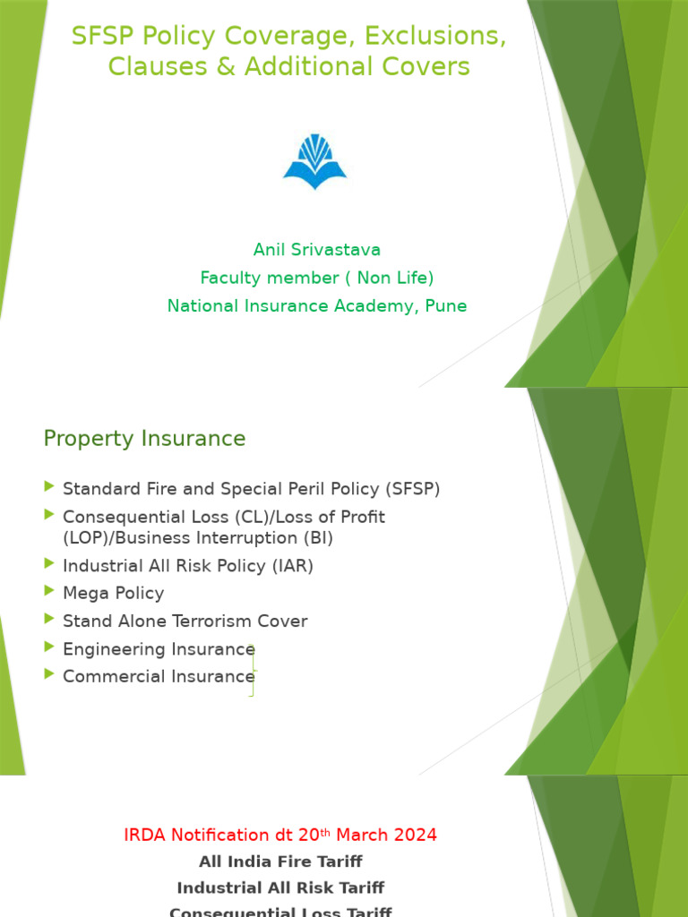SFSP Policy: Coverage & Exclusions Guide | PDF | Insurance | Deductible