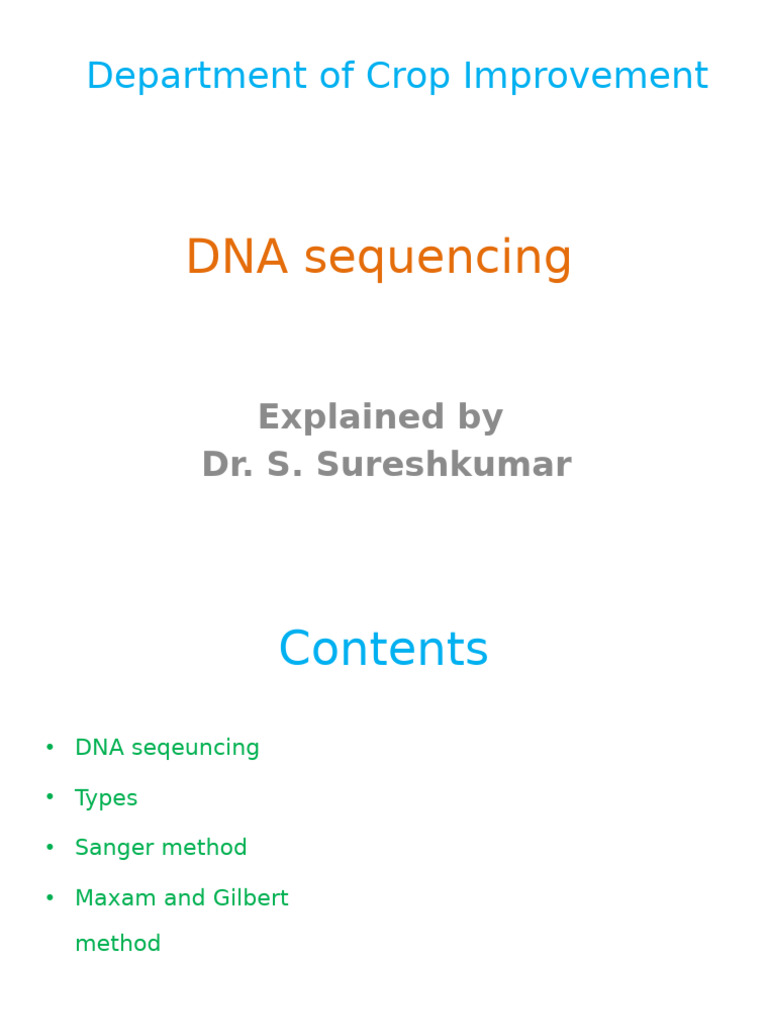 DNA Sequencing Methods Explained | PDF