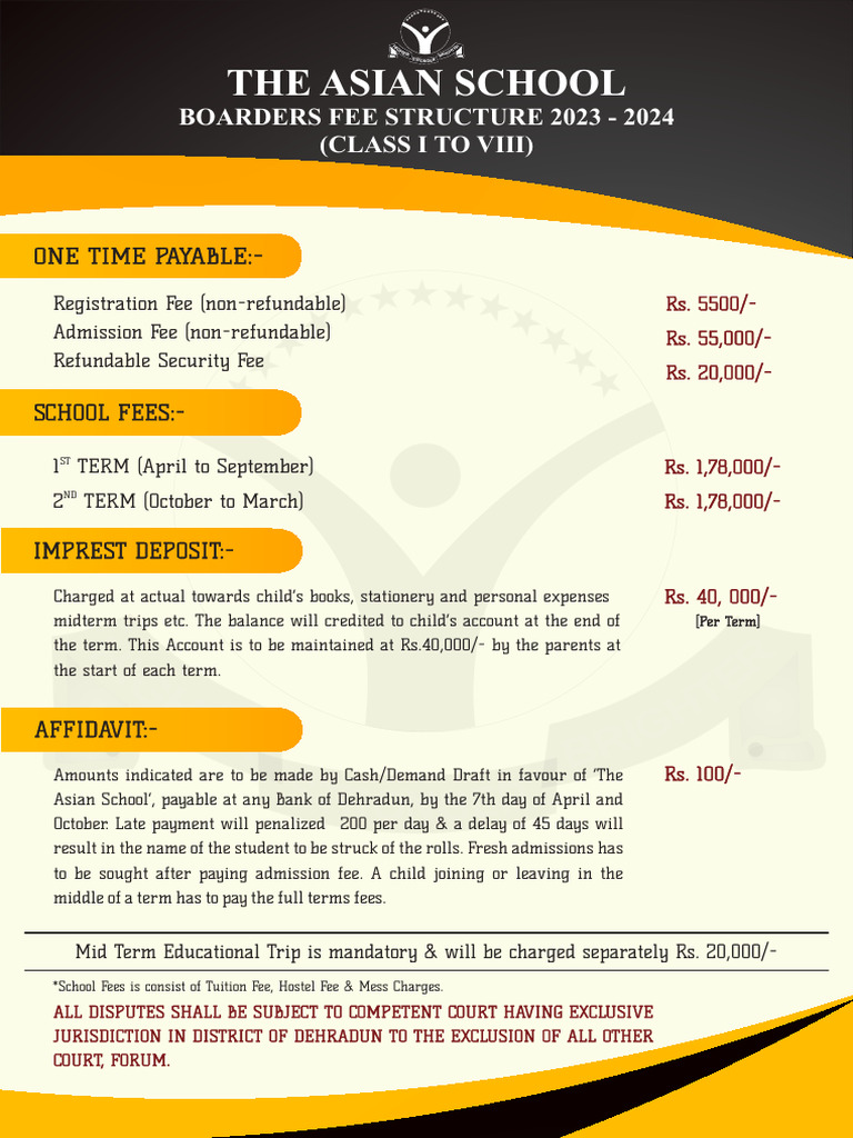 Fee-Structure-Boarder-2023-24-1 | PDF | Fee | Tuition Payments