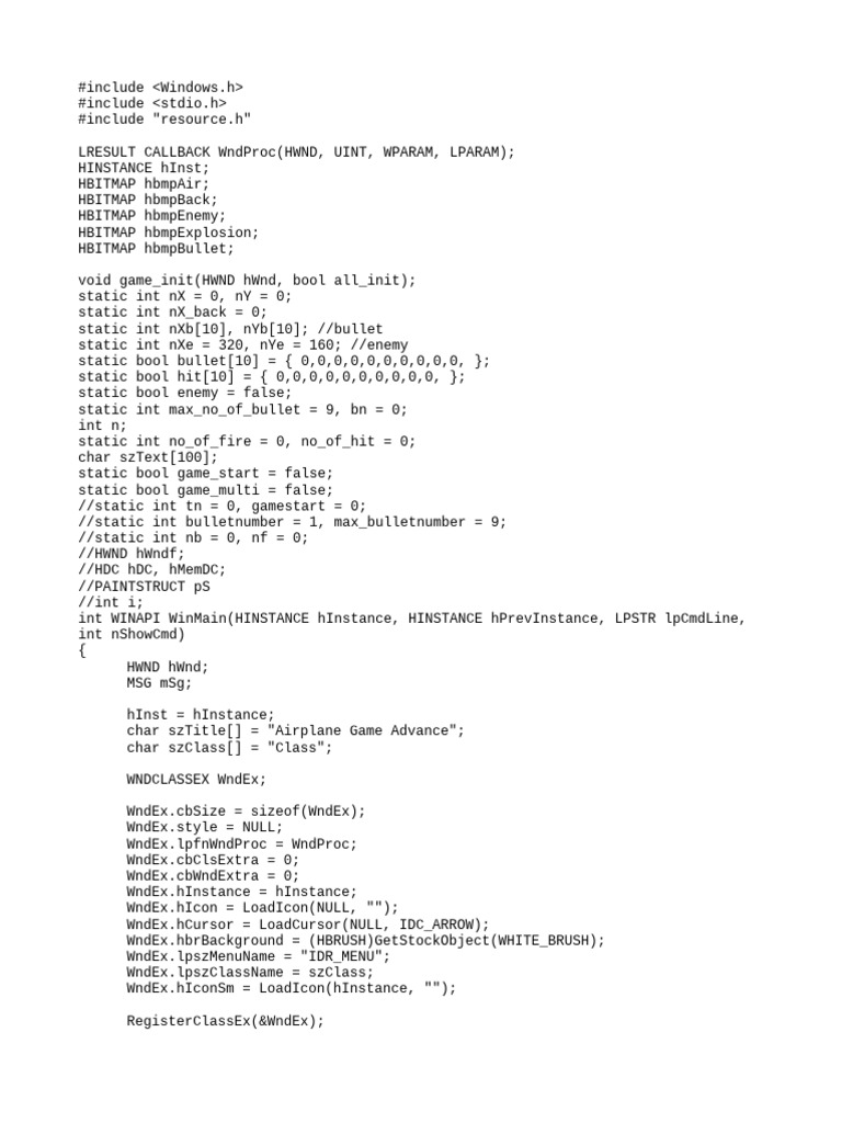 Airplane Game Code in C++ | PDF | Computer Programming | Software ...