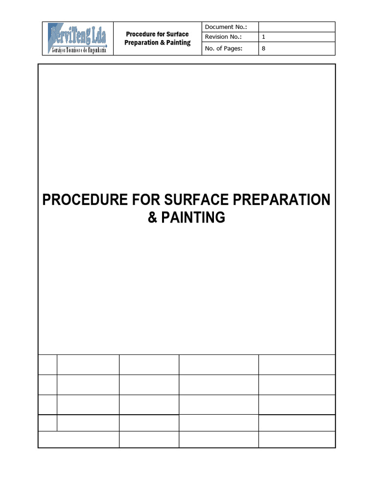 Surface Preparation & Painting Procedure | PDF | Paint | Abrasive