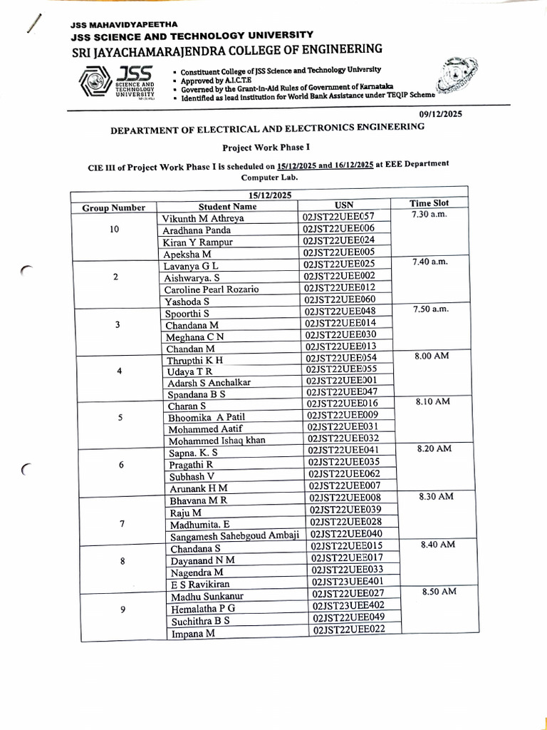 CIE III Project Work Guidelines EEE | PDF