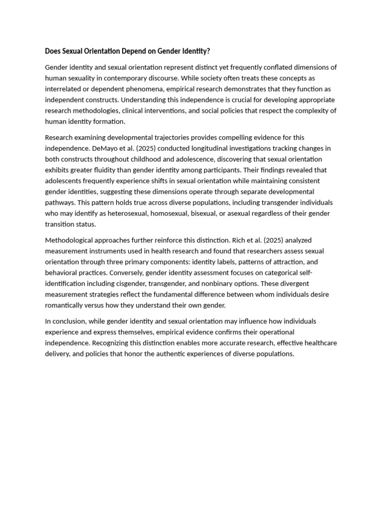 Does Sexual Orientation Depend On Gender Identit1 | PDF