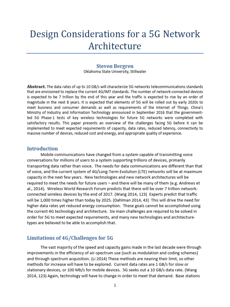 5G Network Design Challenges and Solutions | PDF | 4 G | Bandwidth ...