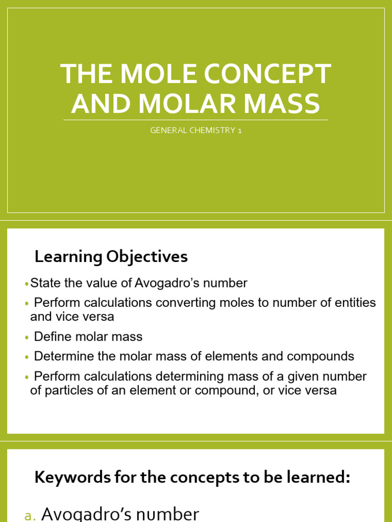 Understanding Moles and Molar Mass | PDF | Mole (Unit) | Significant ...