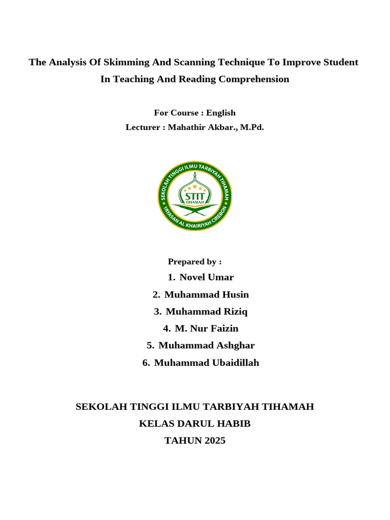Makalah the Analysis of Skimming and Scanning Technique to Improve ...