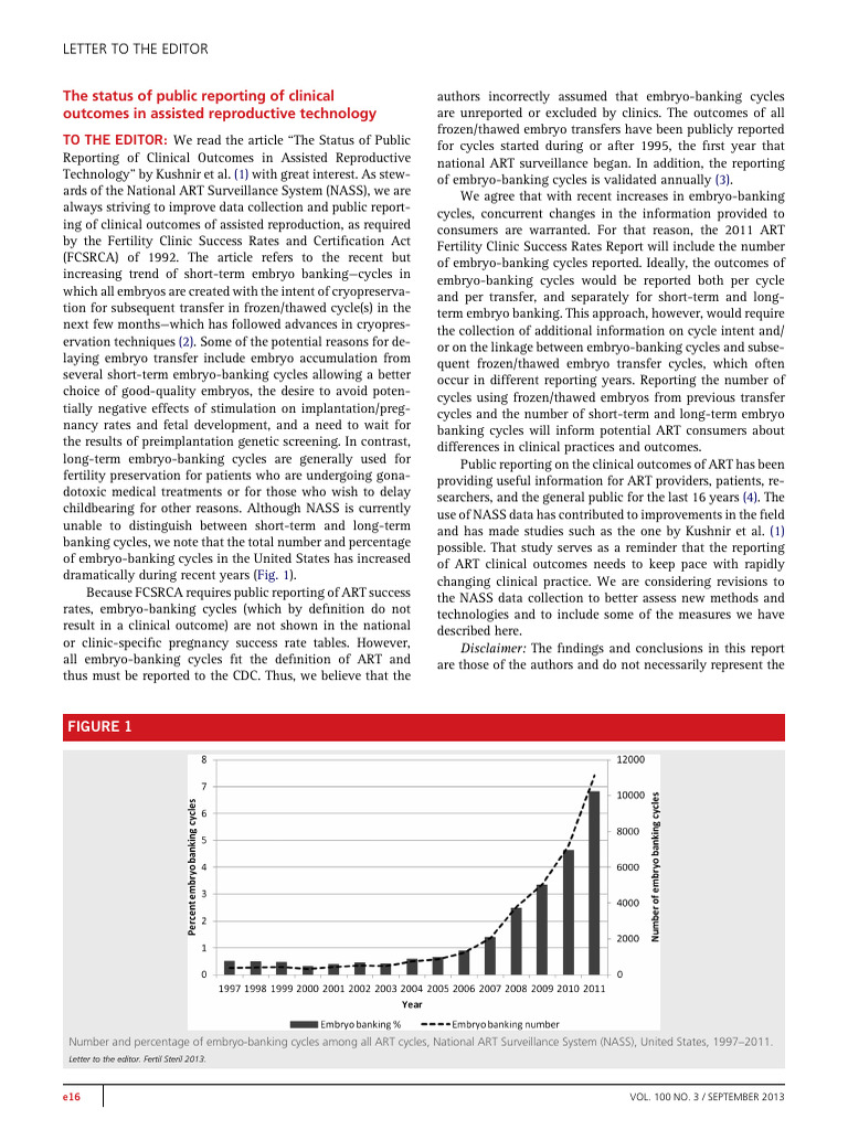 Public Reporting in ART Outcomes | PDF | Assisted Reproductive ...