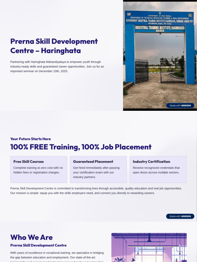 Prerna Skill Development Centre Haringhata | PDF | Vocational Education