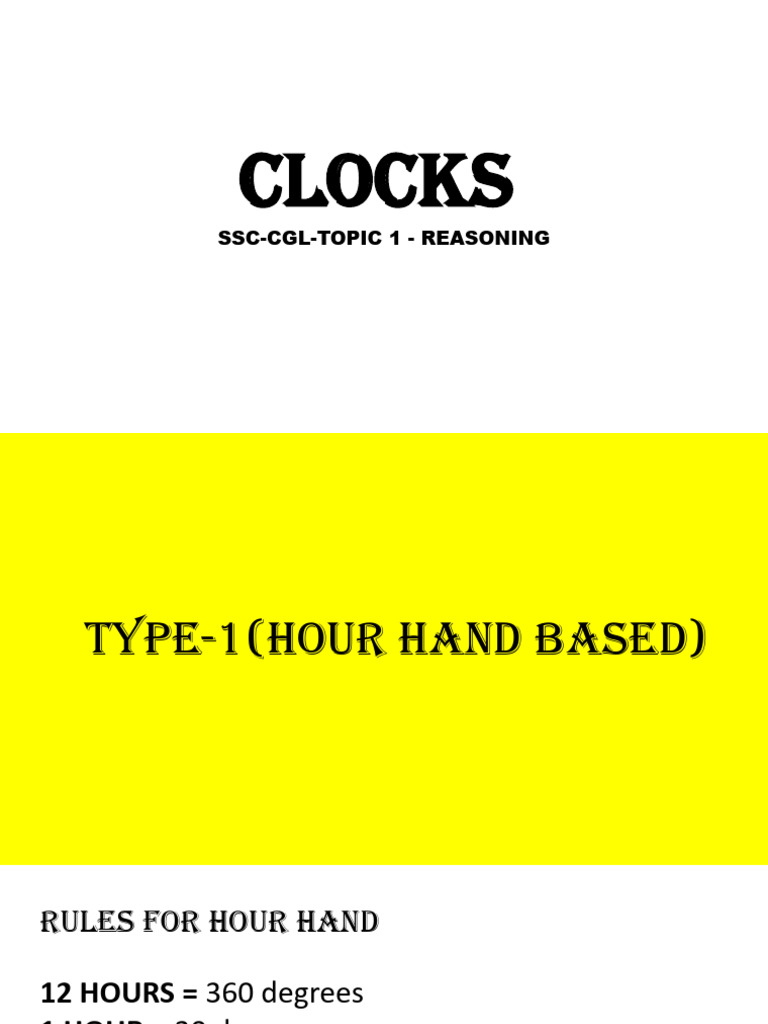 Clocks: SSC CGL Reasoning Guide | PDF