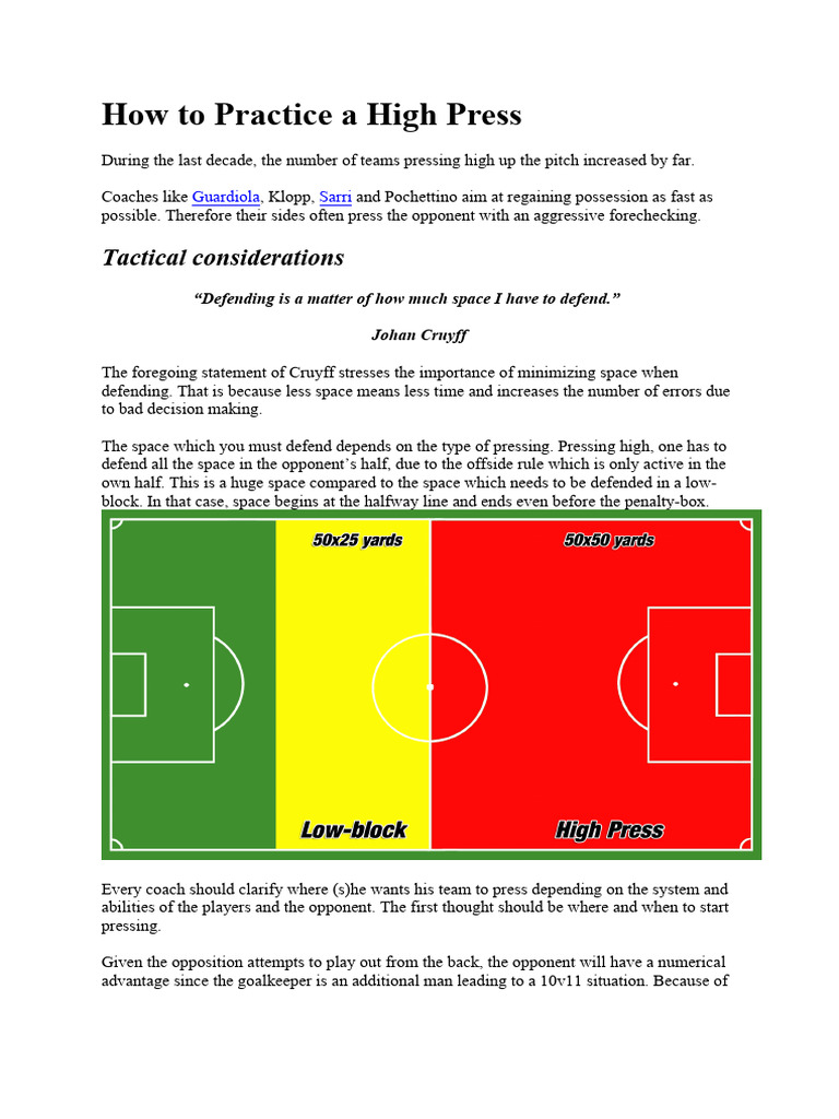 Mastering High Press Tactics in Football | PDF | Johan Cruyff | Forward ...