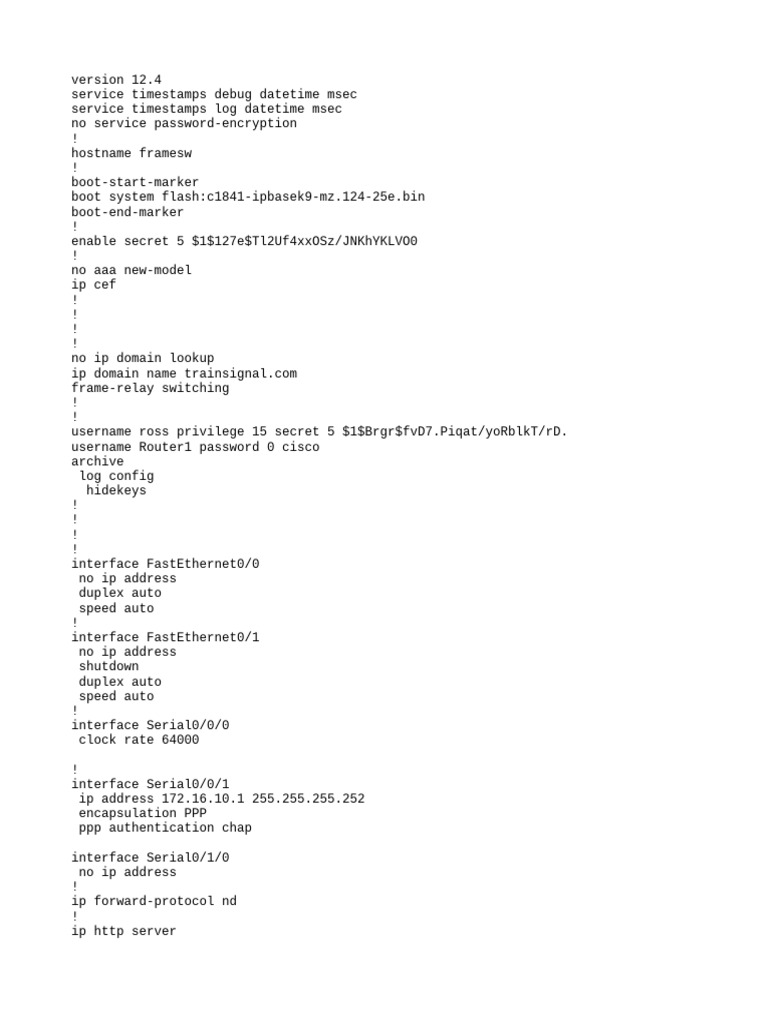 Cisco Router Configuration Example | PDF