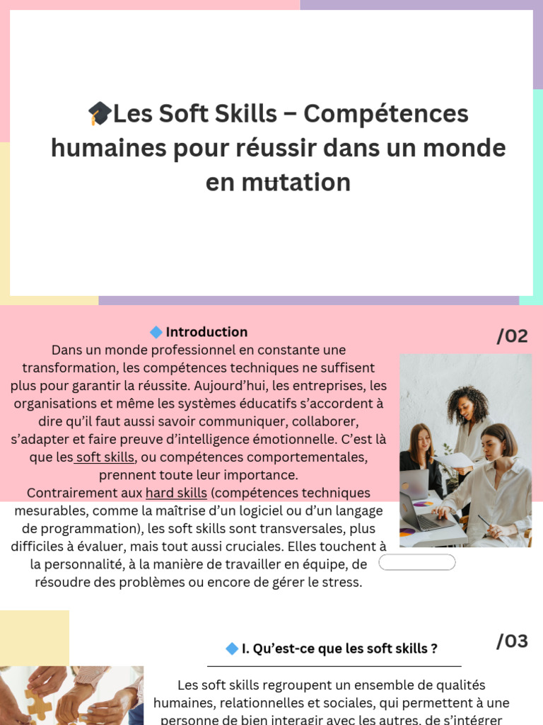 Importance des Soft Skills en Entreprise | PDF | Savoir-être ...