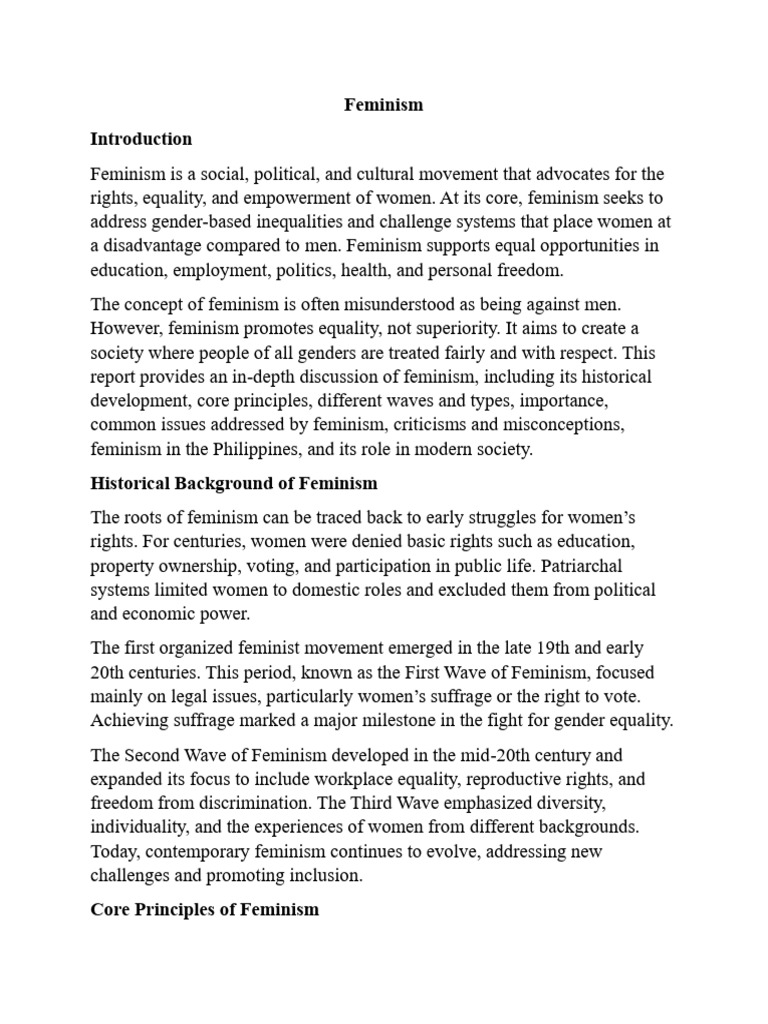 Understanding Feminism: Key Concepts and Impact | PDF | Feminism ...
