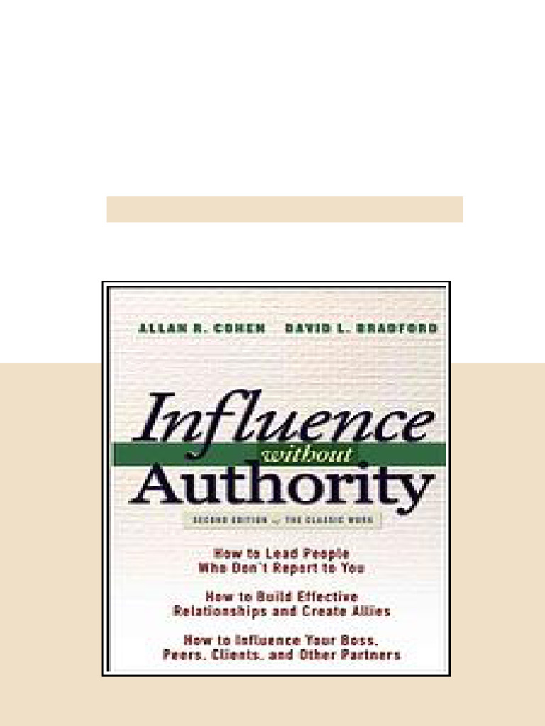 (Ebook) Influence without authority by Allan R Cohen; David L Bradford ...