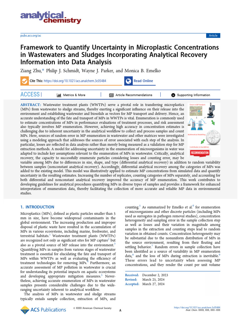 Uncertainty Framework for Microplastic Analysis | PDF | Sampling ...