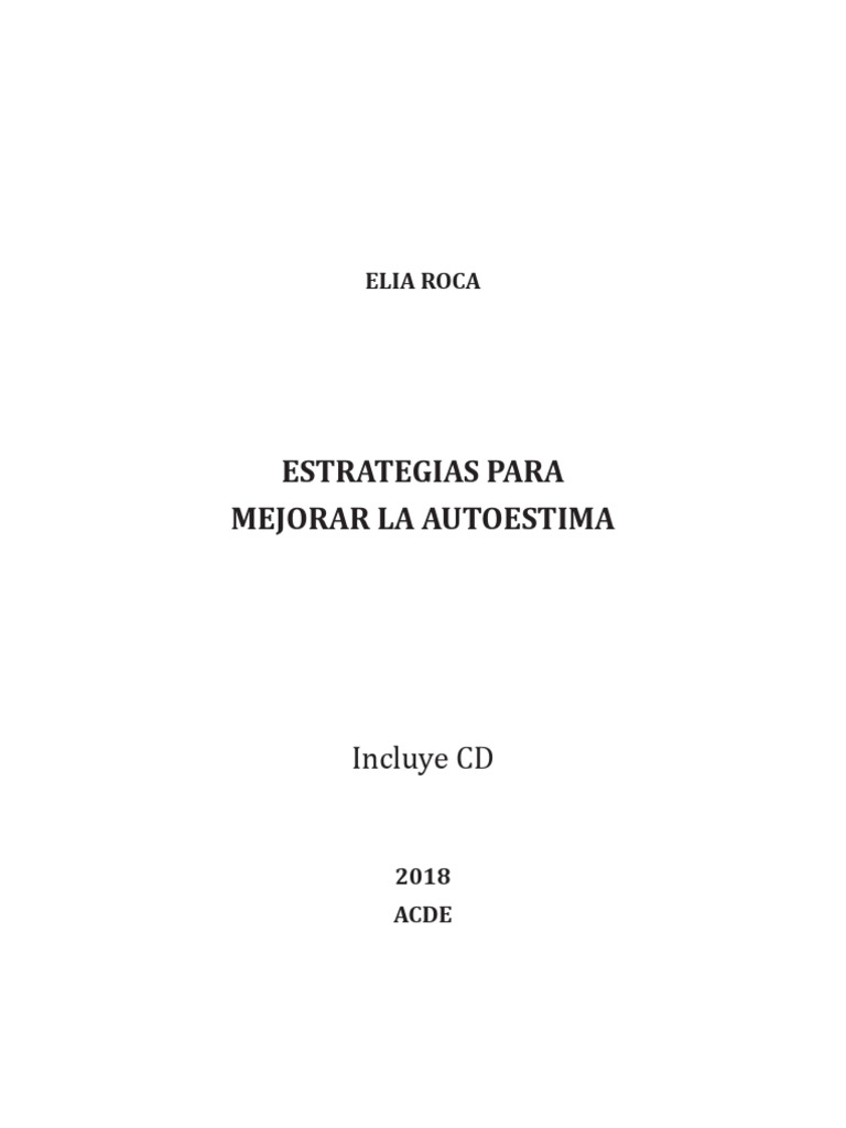 Estrategias para Mejorar la Autoestima | PDF | Autoestima | Desarrollo ...
