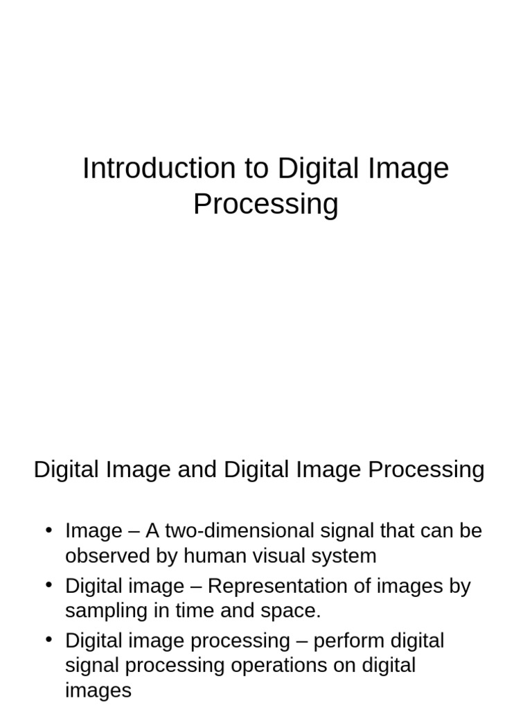 Introduction to Digital Image Processing | PDF