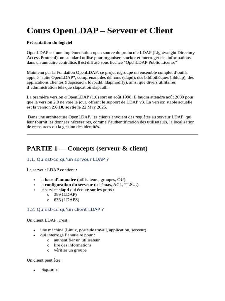 Guide complet sur OpenLDAP : Serveur et Client | PDF | Protocoles de ...