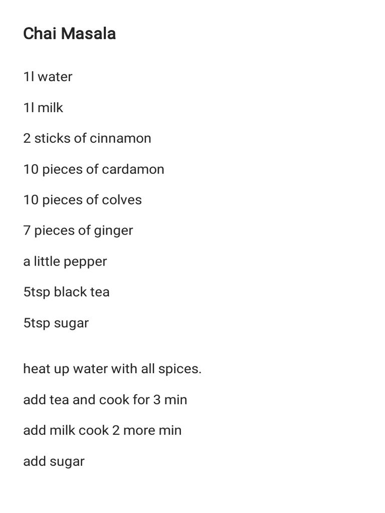 Chai Masala | PDF