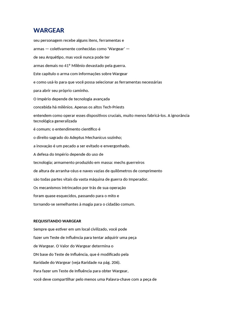 Guia Completo de Wargear no 41º Milênio | PDF | Munição | Rifle