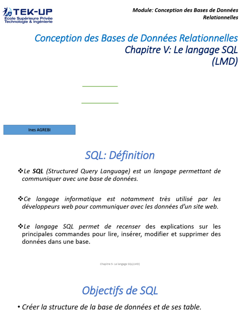 Introduction au langage SQL en bases de données | PDF | SQL | Sciences ...