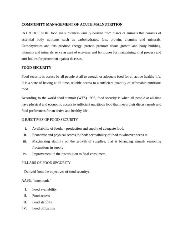 Community Management of Acute Malnutrition | PDF | Food Security ...