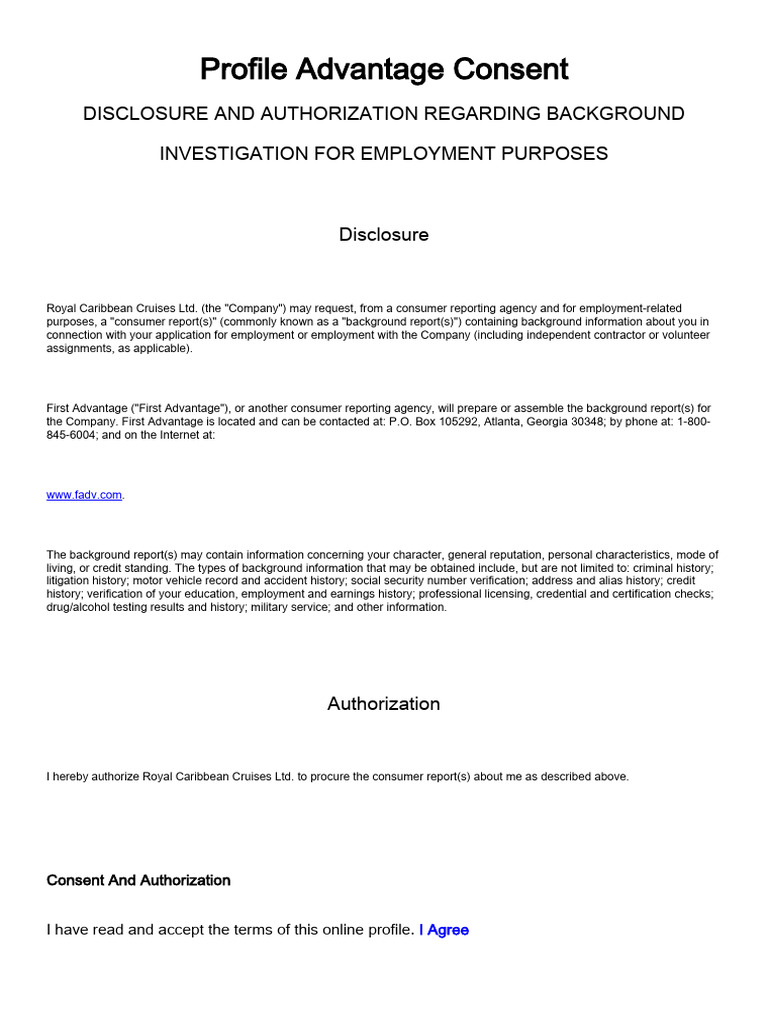 Background Check Consent Form | PDF