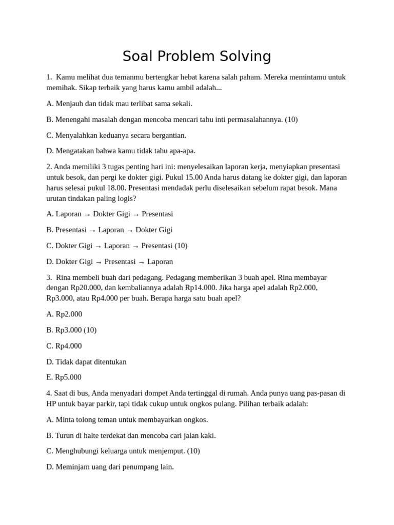 Strategi Problem Solving dalam Kehidupan Sehari-hari | PDF