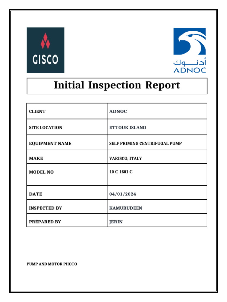 Varisco Pump Inspection Report 2024 | PDF | Pump | Chess Theory