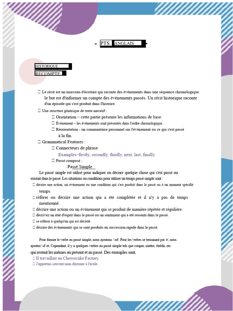 Structure et Temps du Récit Narratif | PDF | Verbe