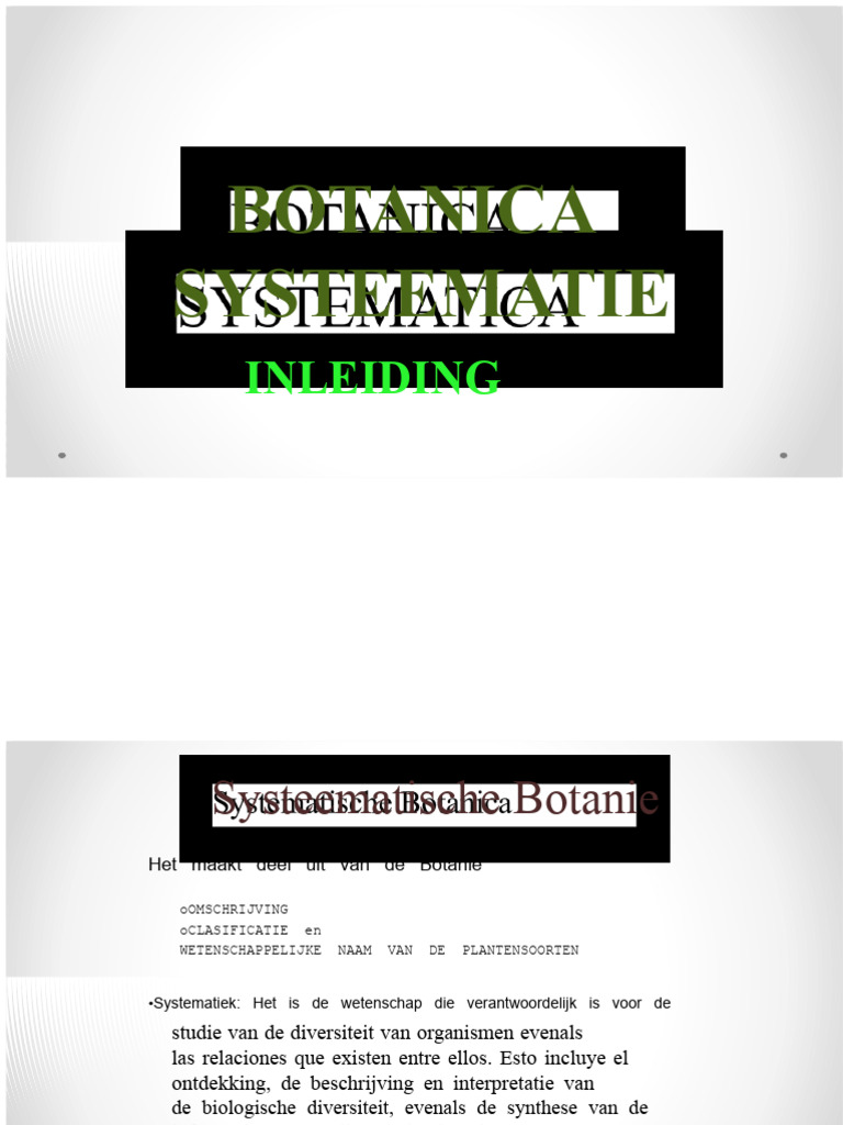 1 Inleiding Tot de Systematische Botanie PDF | PDF