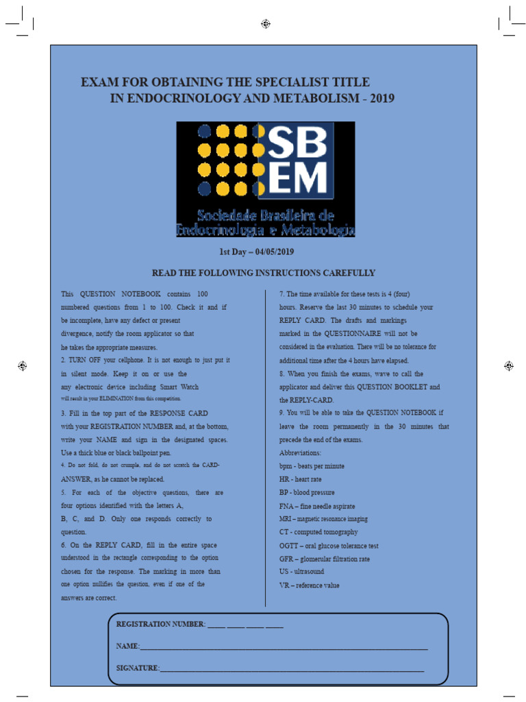 Blue Test Teem 2019 | PDF | Bariatric Surgery | Diabetes