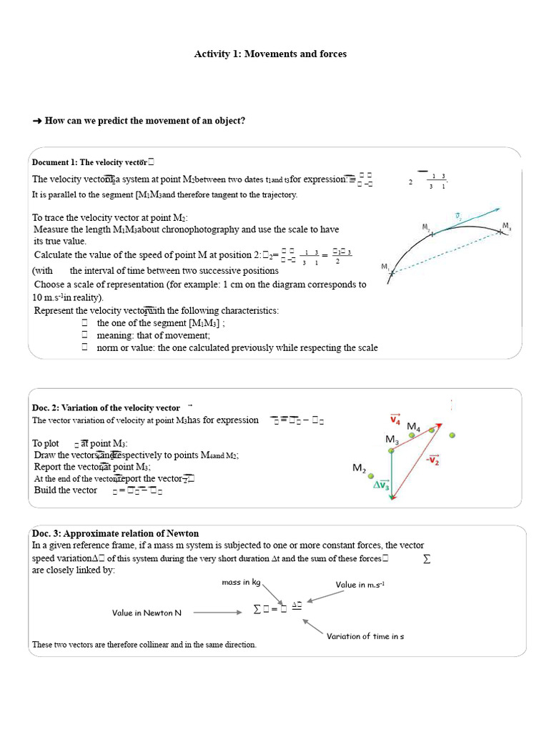 Activity 1 Movements and Forces | PDF | Force | Euclidean Vector