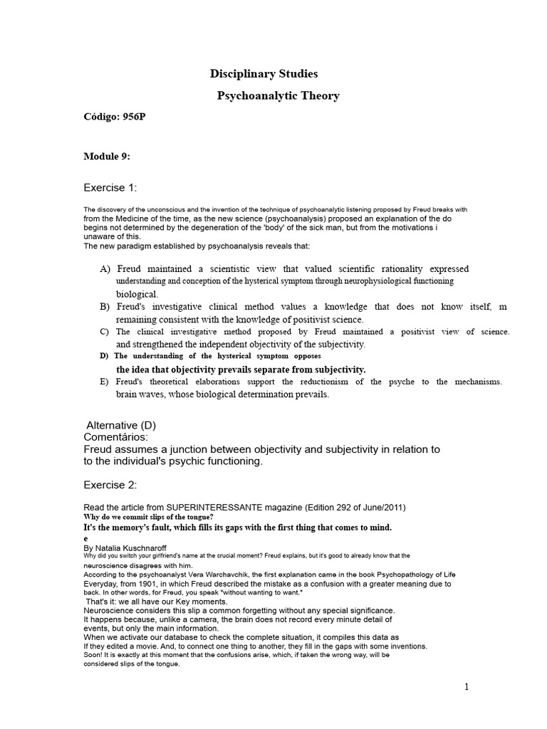 Freud's Psychoanalytic Theory Explained | PDF | Psychoanalysis ...