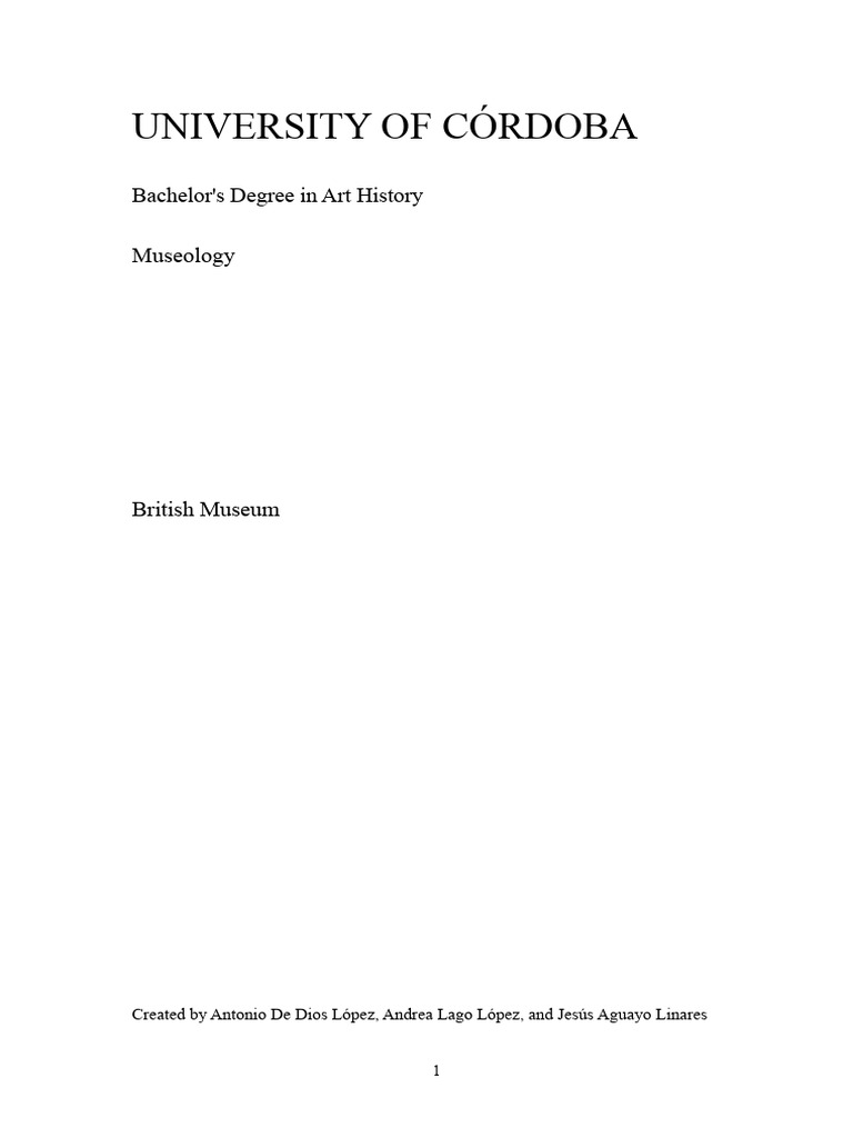 British Museum Overview and History | PDF | Mycenaean Greece | British ...