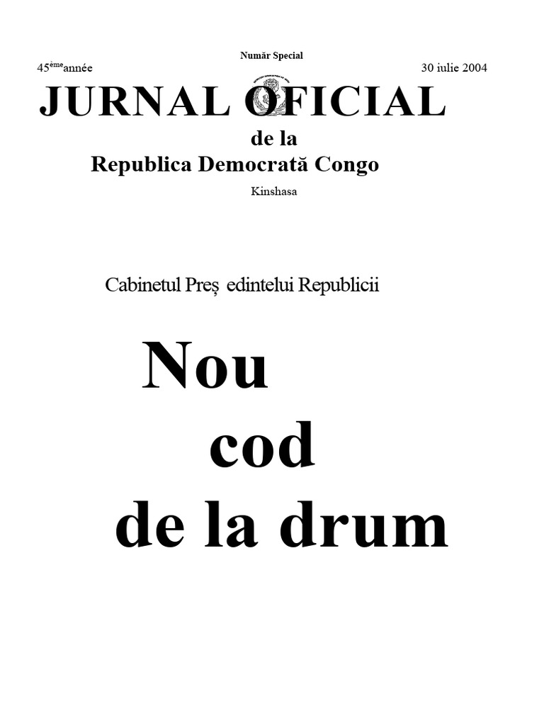 733 Legea Din 30 August 1978 Codul Rutier PDF | PDF