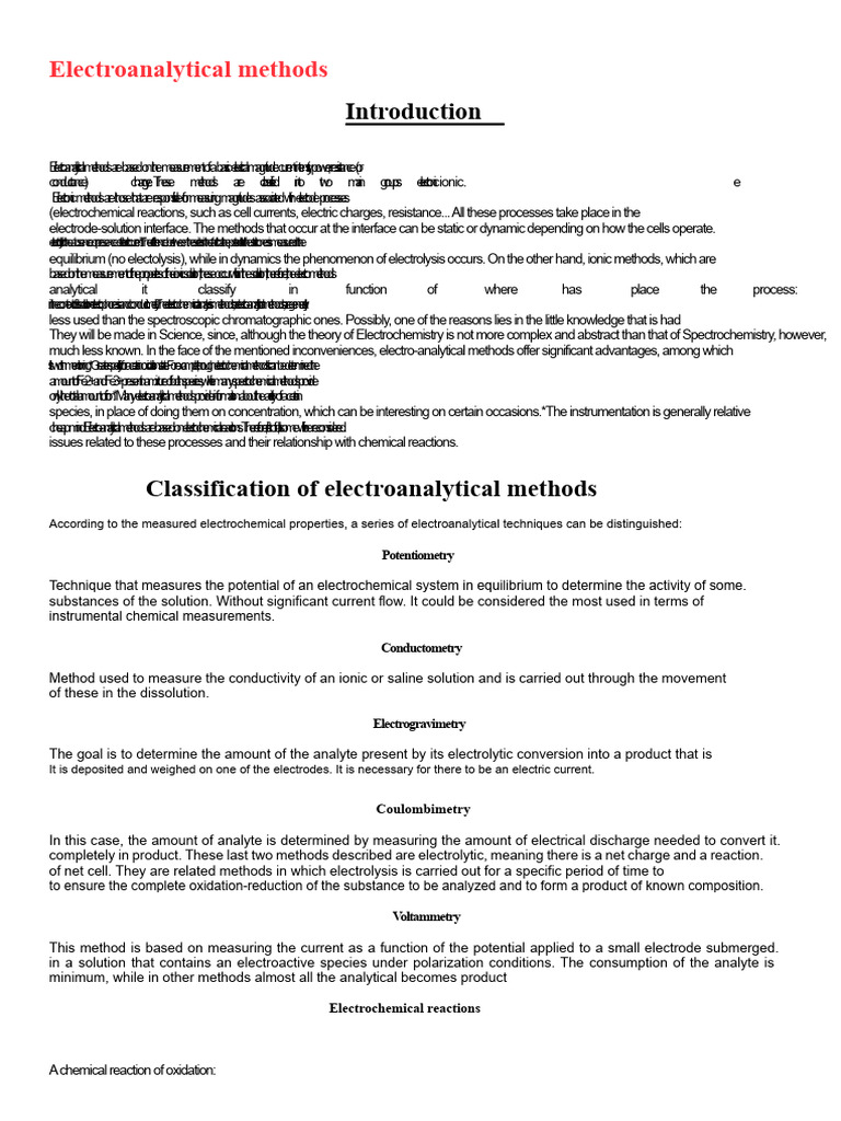 Overview of Electroanalytical Methods | PDF | Electrochemistry | Anode