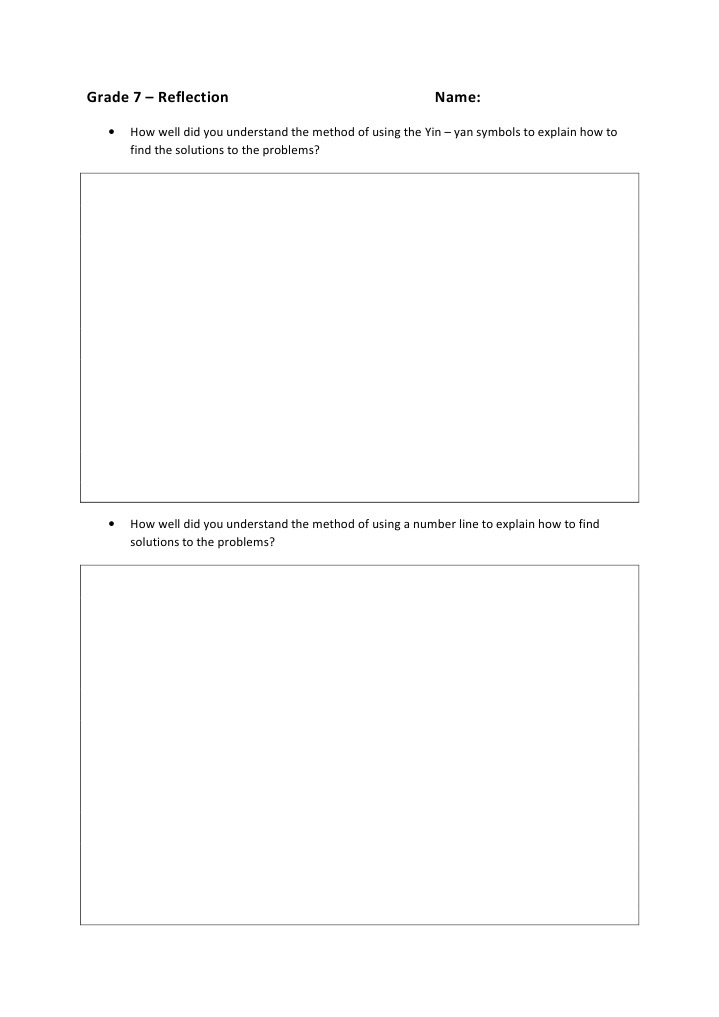 Grade 7 Math Reflection Guide | PDF | Self-Improvement