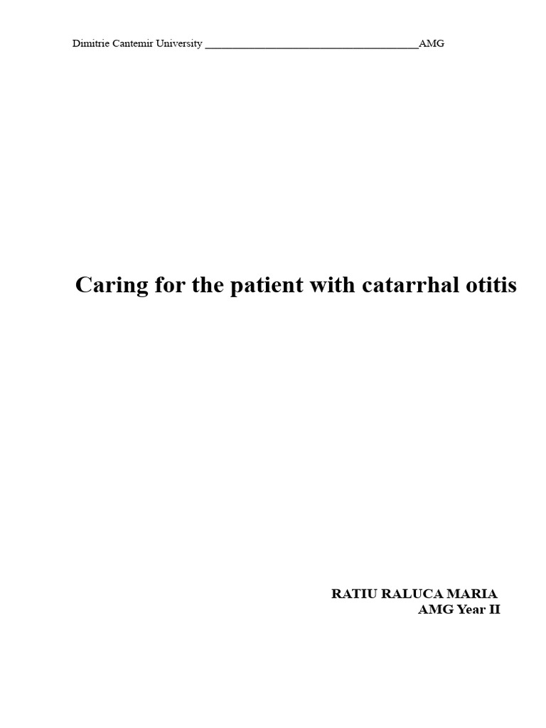 Understanding Catarrhal Otitis Media | PDF | Ear | Medical Specialties