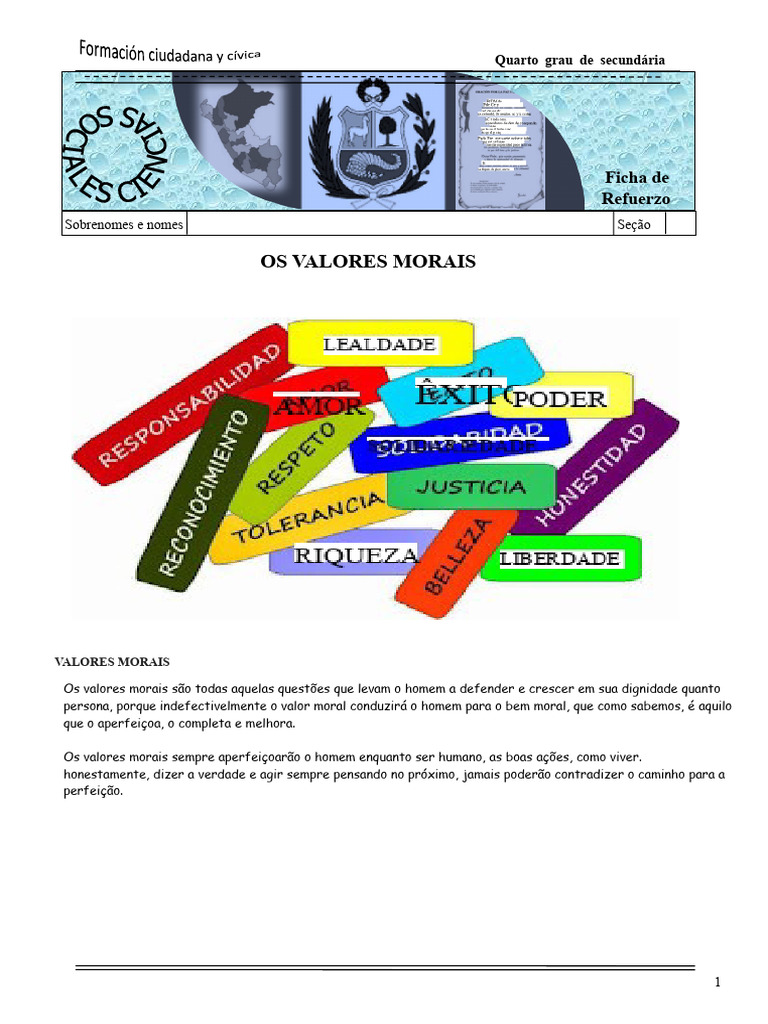 Valores Morais: Definição e Importância | PDF | Moralidade | Valores ...