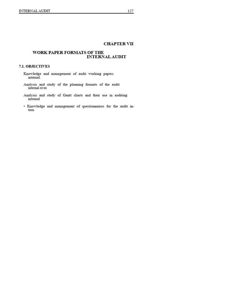 Internal Audit Work Paper Formats Guide | PDF | Internal Audit | Audit