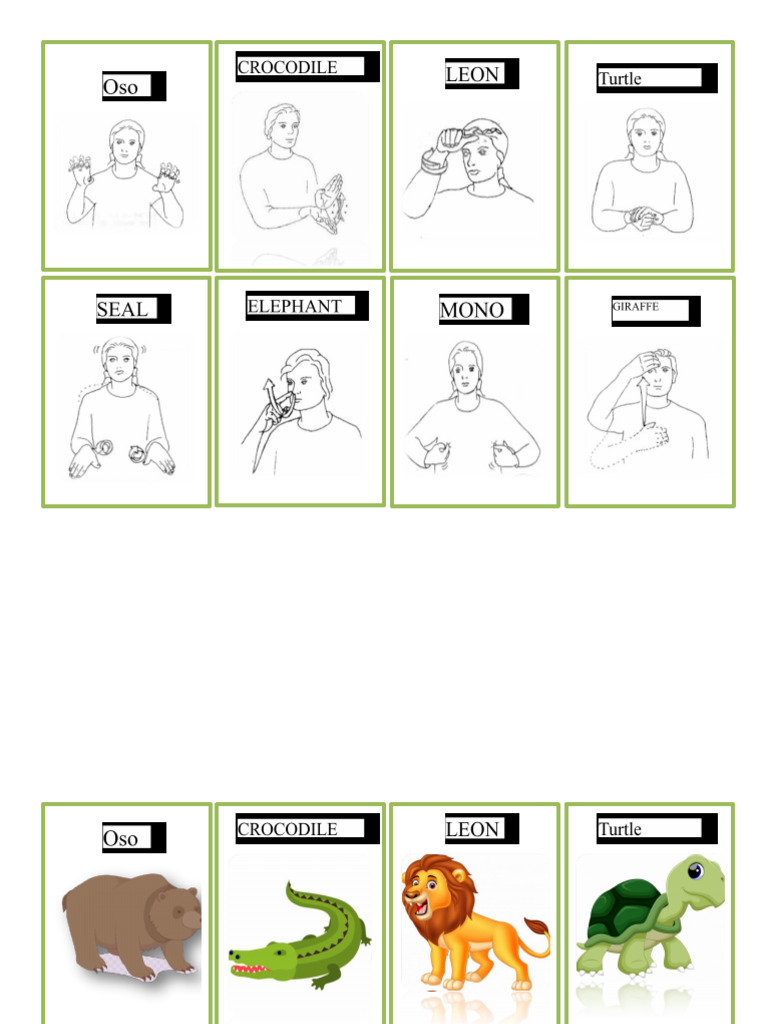 Sign Language of Animals and Numbers | PDF