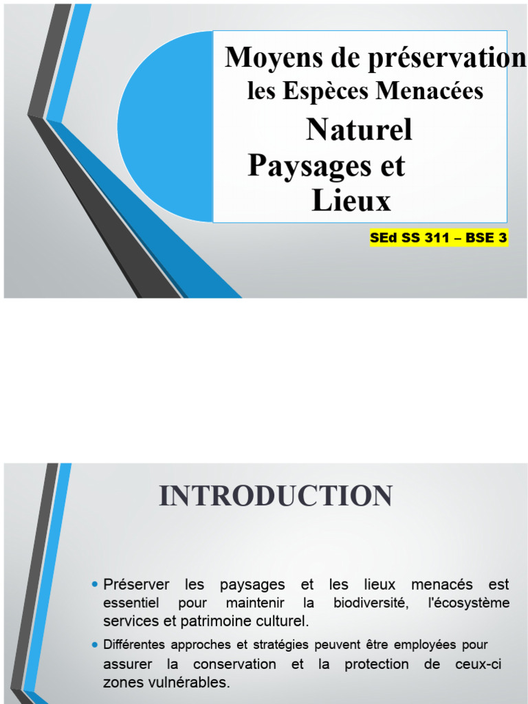 Préservation des Espèces et Paysages Menacés | PDF | Paysage | Biodiversité