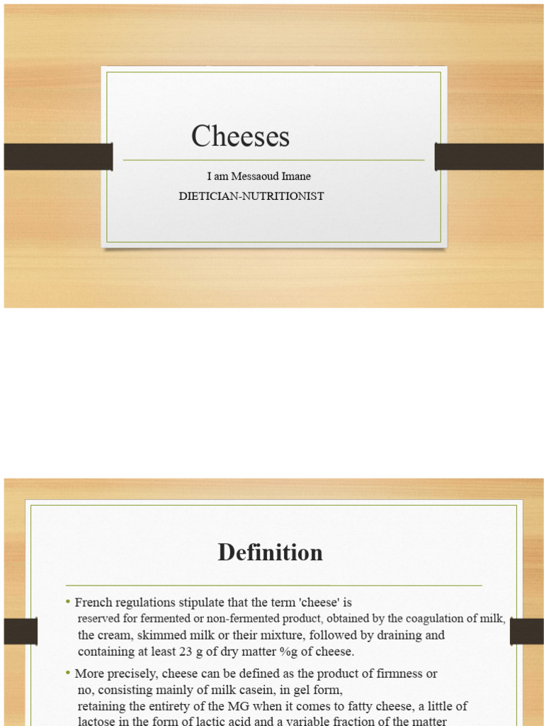 The cheeses pptx | PDF | Cheese | Cheesemaking