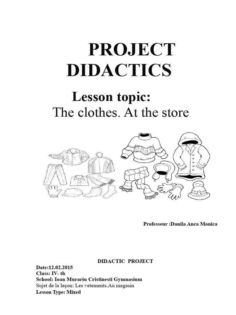 Clothing Lesson Plan for Kids | PDF | Learning | Human Communication