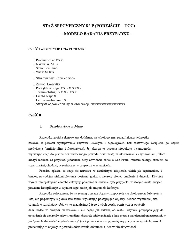 Model Studium Przypadku - TCC | PDF