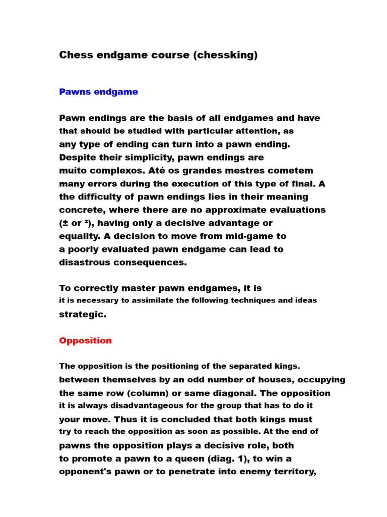 'Chess Endgame Course' | PDF | Competitive Games | Abstract Strategy Games