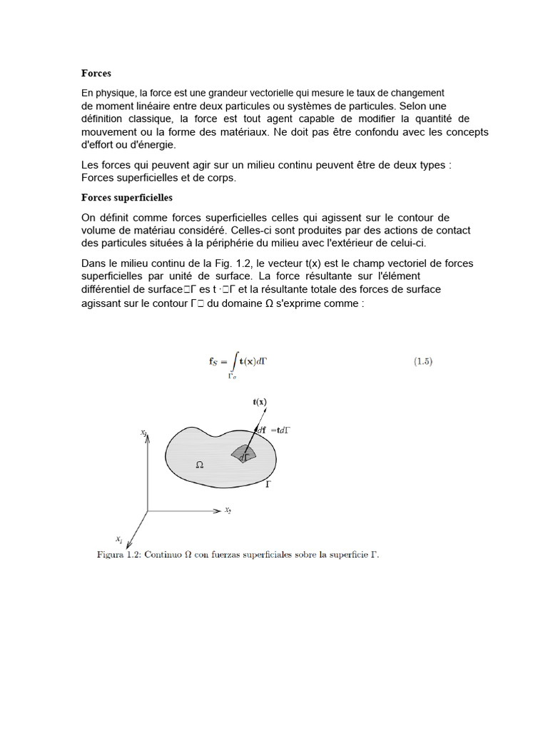 Forces de corps et de surface | PDF | Obliger | Friction